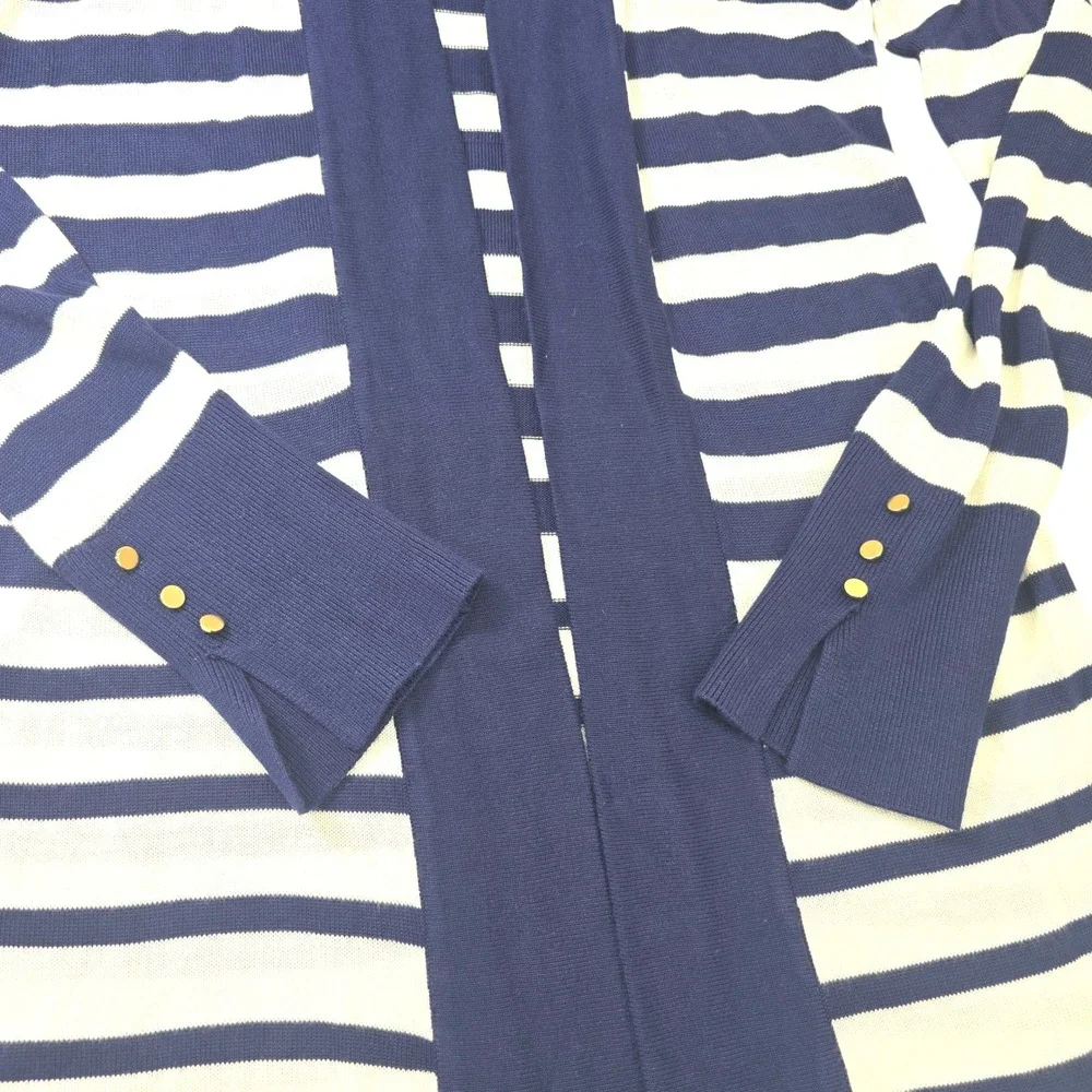 White House Black Market XS Striped‎ Open Front Cardigan Sweater